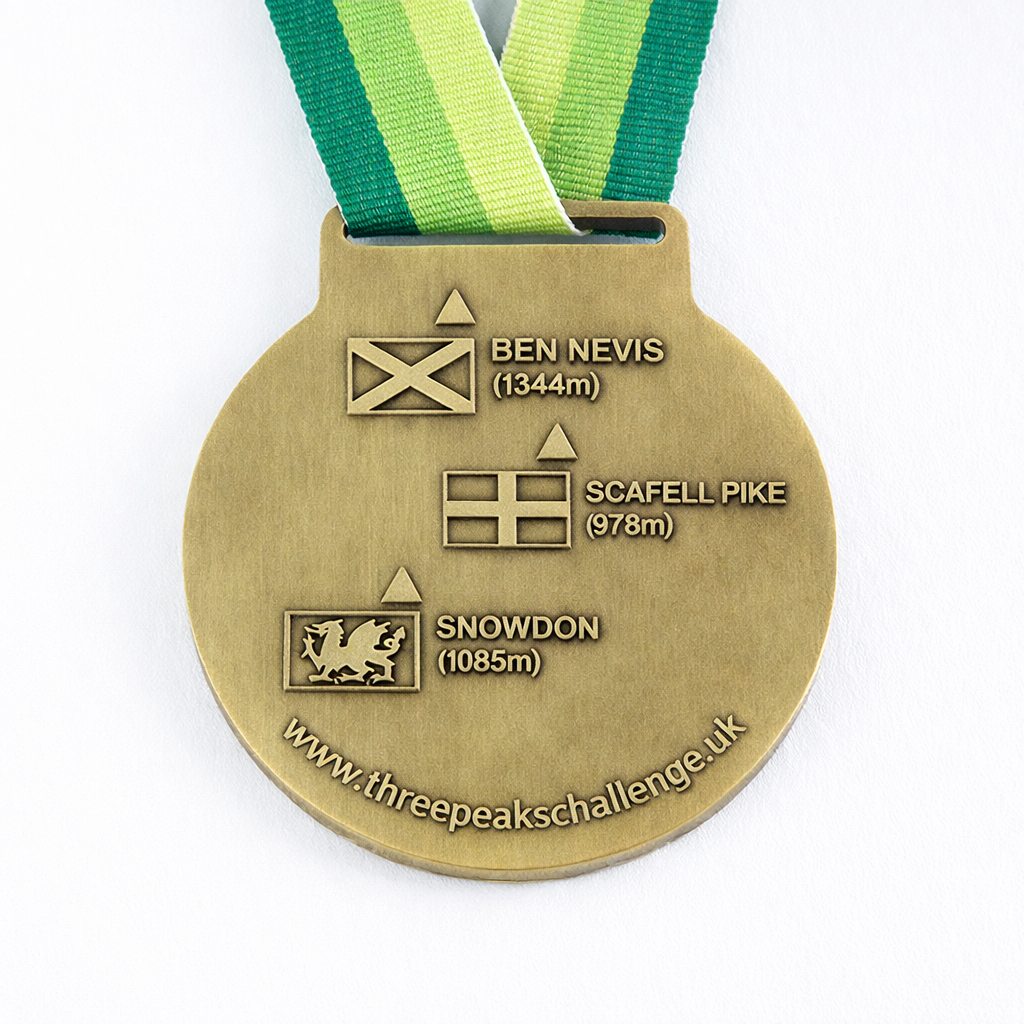 Back of the National Three Peaks Challenge medal.
