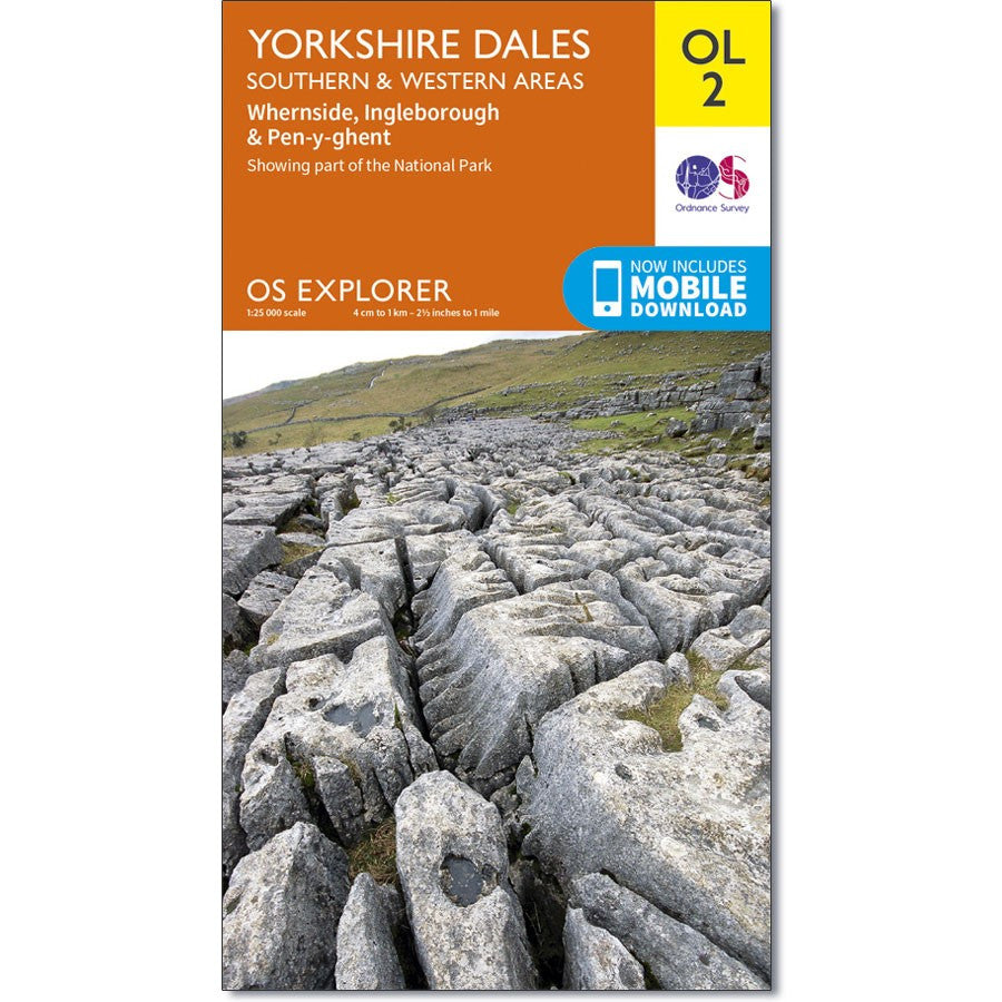 Yorkshire 3 Peaks Map, Yorkshire Dales Map, OS Explorer OL2 Yorkshire