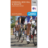 Surrey Three Peaks Map, OS Explorer Map 146 Dorking for Box Hill, Leith Hill, Holmbury Hill