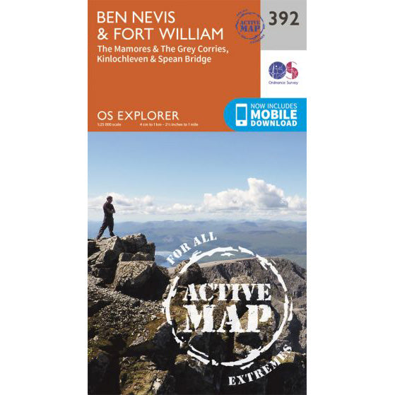 Ben Nevis Map, OS Explorer 392 Map for Ben Nevis