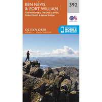Ben Nevis Map, OS Explorer 392 Map for Ben Nevis