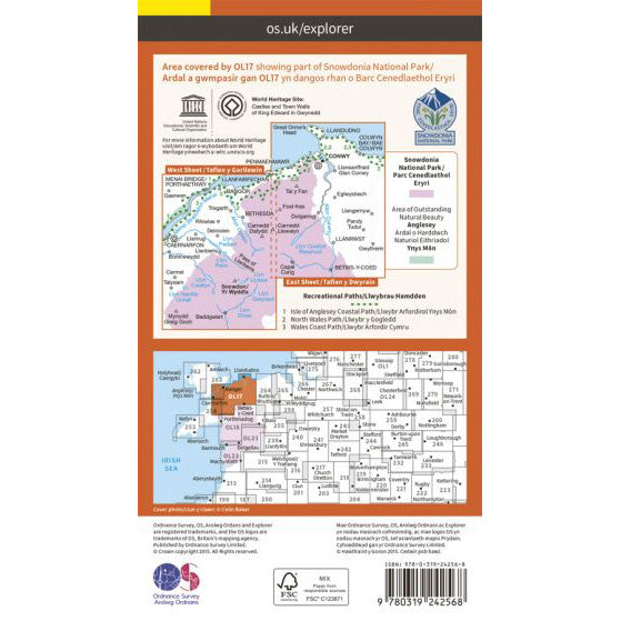 Snowdon Map, OS Explorer Map OL17 for Snowdon