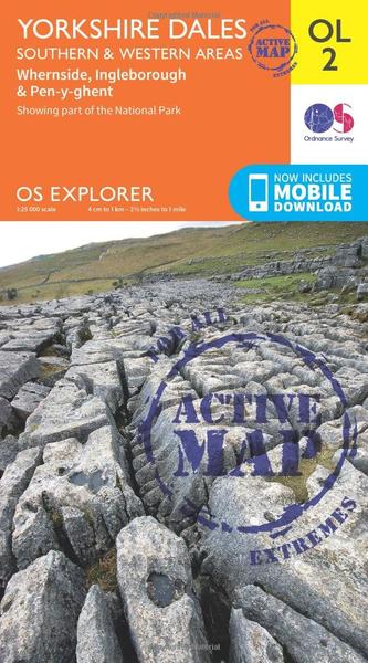 OS Explorer OL2 Yorkshire Three Peaks Challenge Map