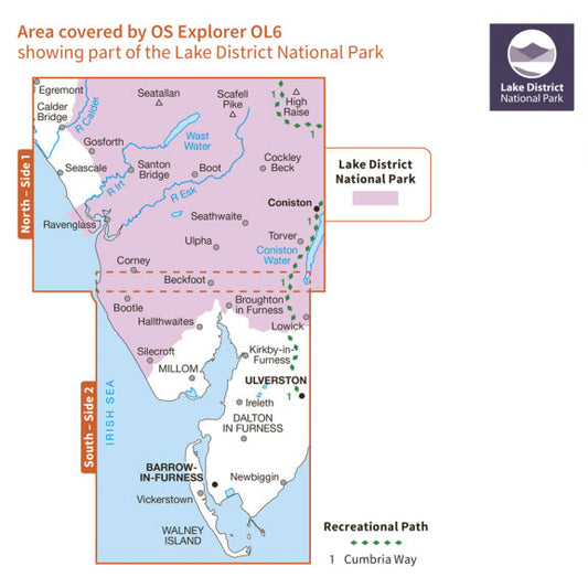 Scafell Pike Map, OS Explorer OL6 Map for Scafell Pike